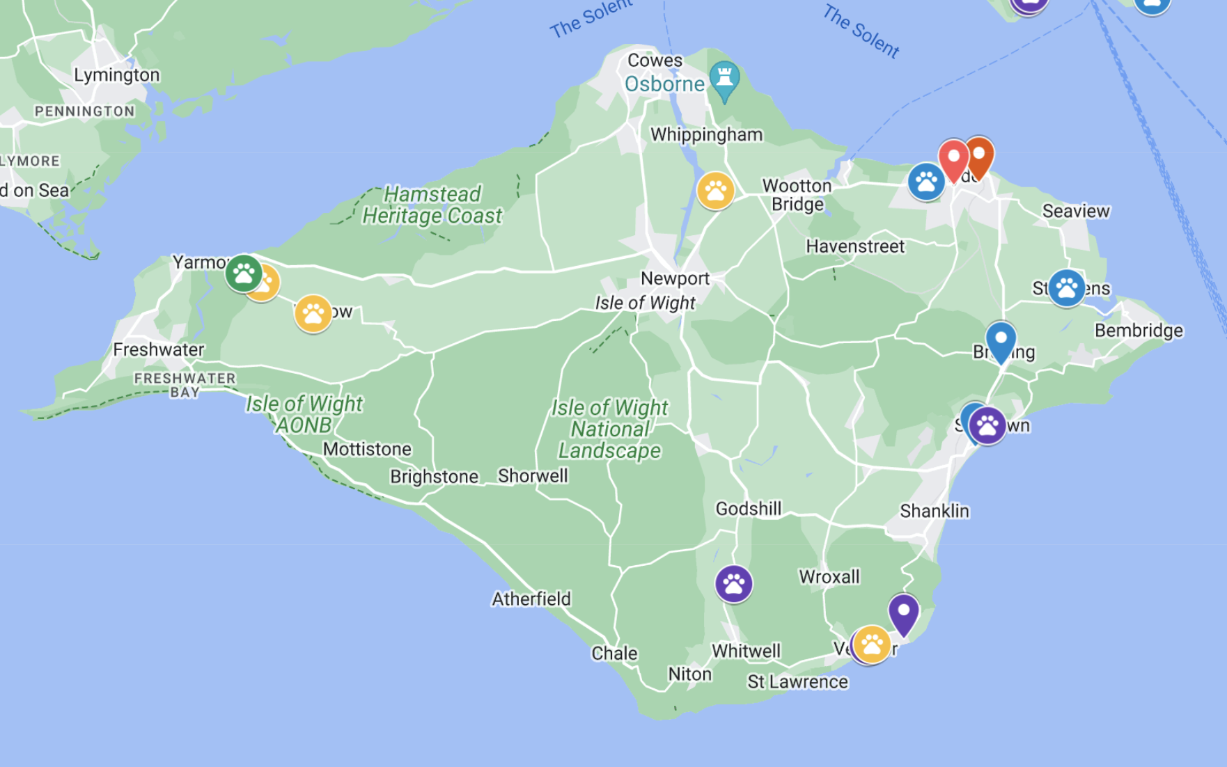 Isle of Wight Map