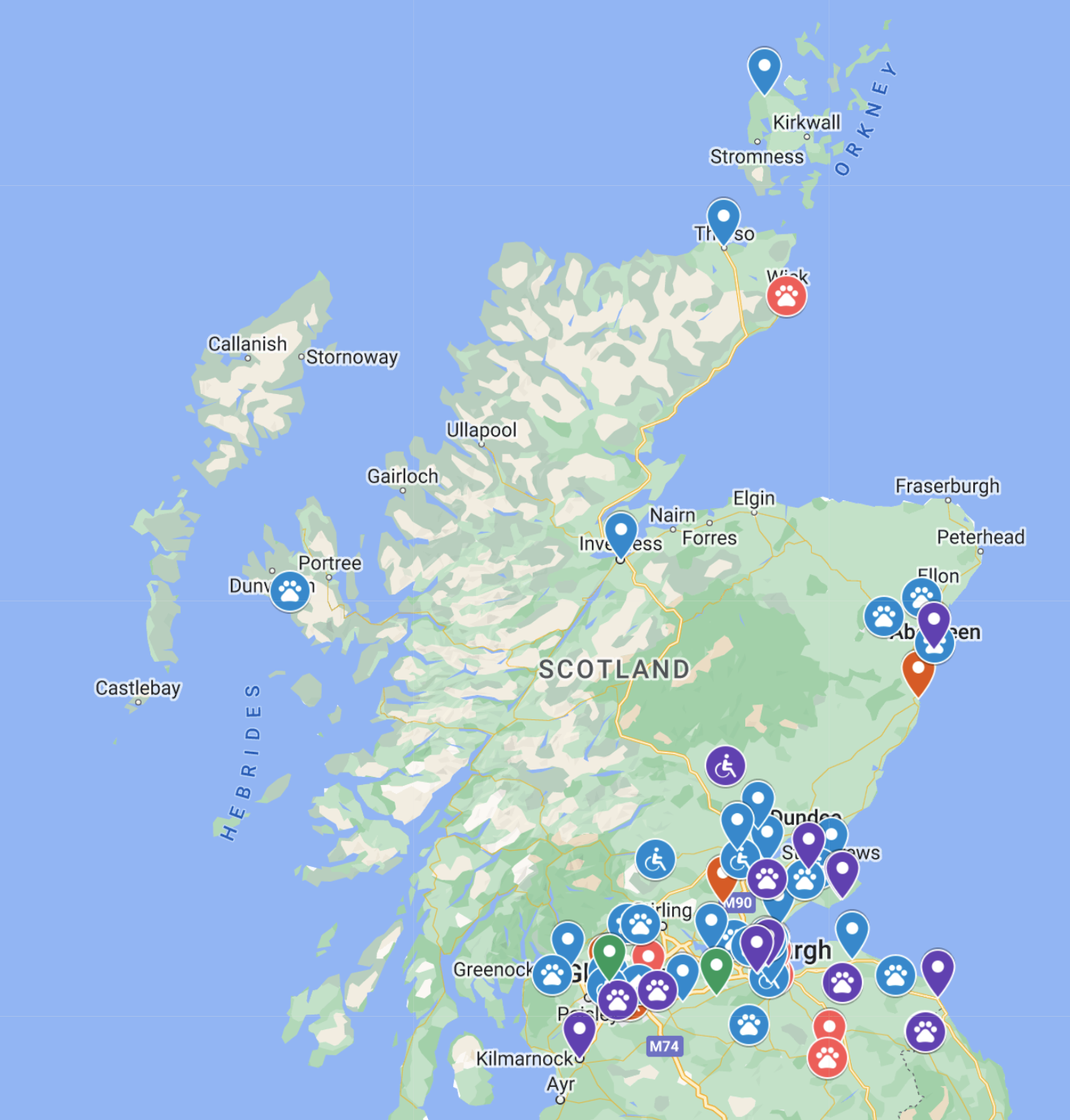 Scotland and Scottish Isles Map