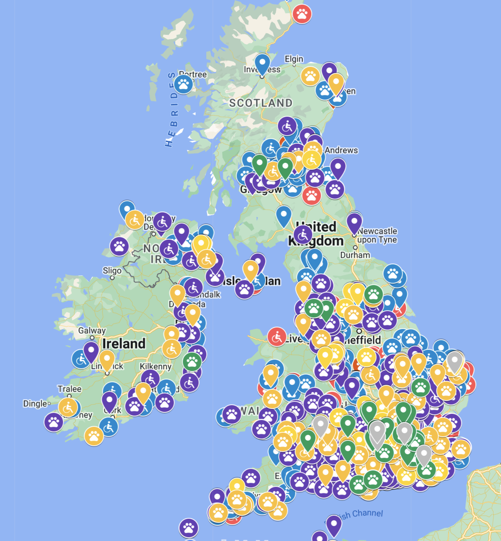 UK and Ireland Coverage Map